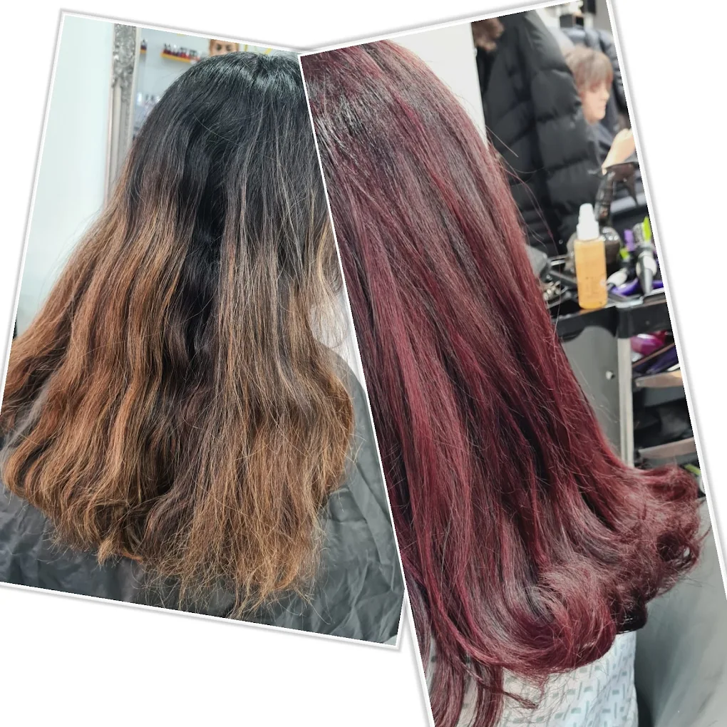 Rich red hair colour transformation