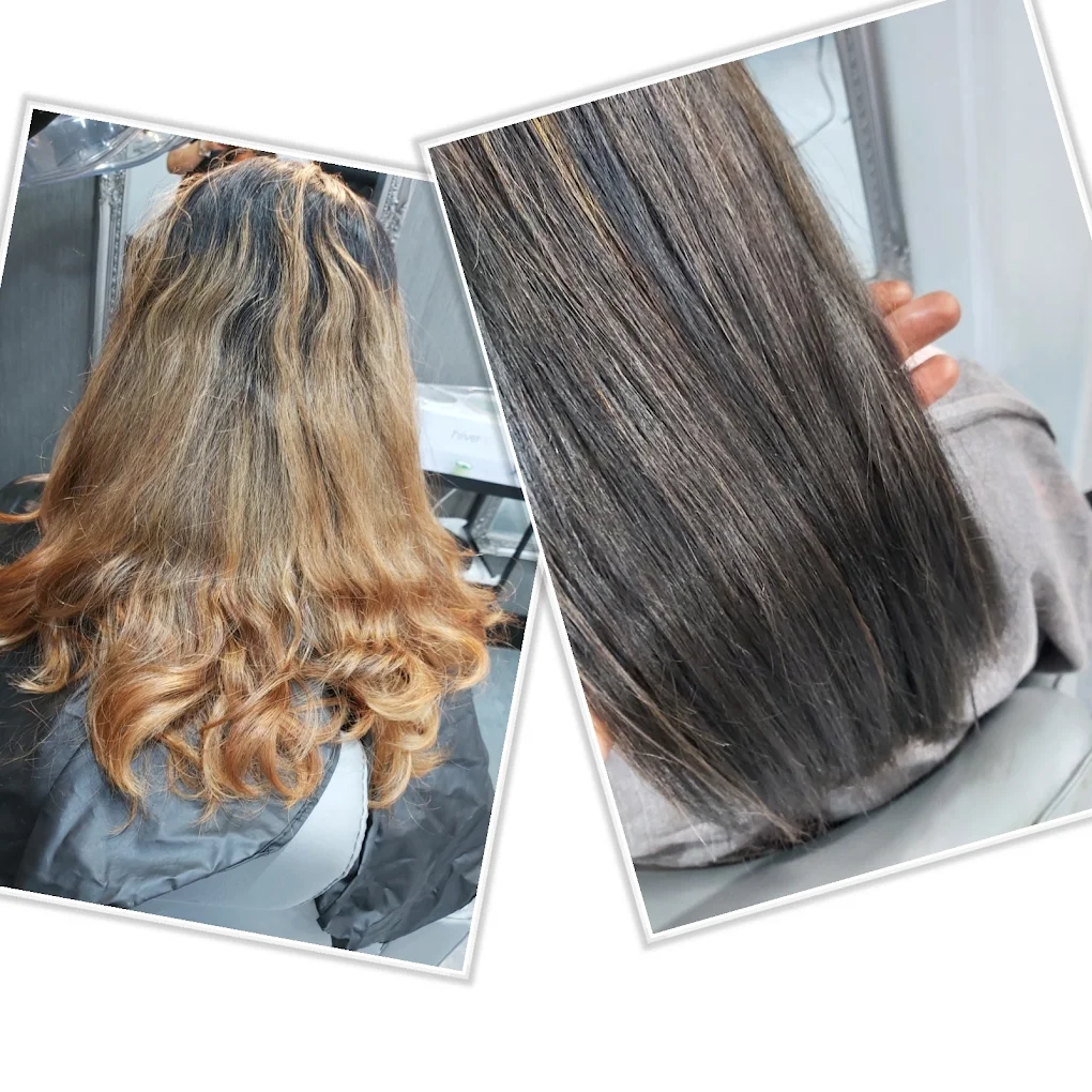 Hair smoothing and styling result