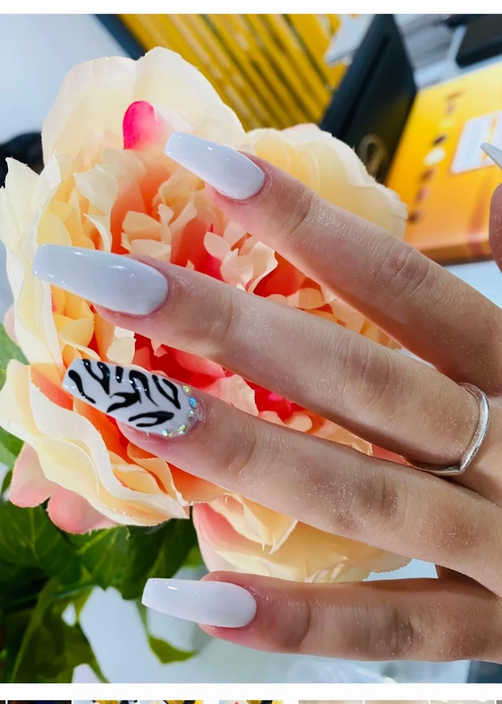 Colourful long nail art design